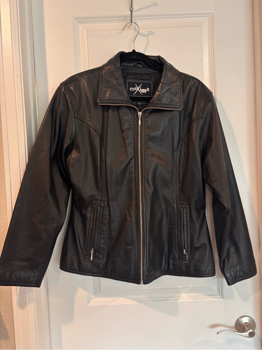 Wilsons Leather Women's Black Faux Leather Zip Jacket